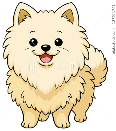 cartoon dog in a scarf cartoon dog in a scarf 127011741