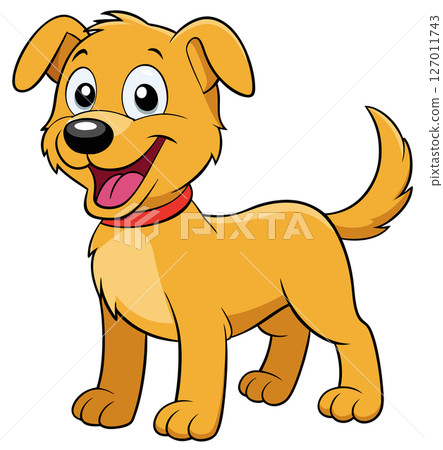 golden brown dog with excited expression 127011743