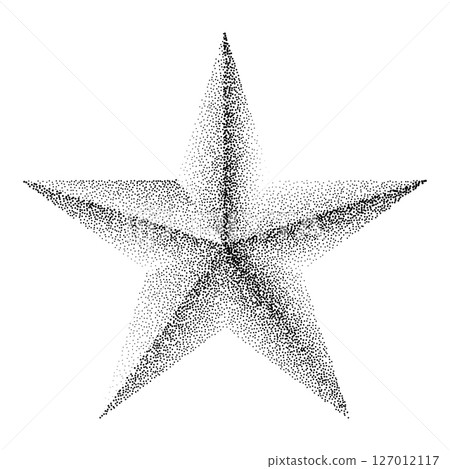 Star made of black stipple dots 127012117