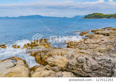 (Nagasaki Prefecture) Sasebo City, Kanzakihana, the westernmost point of mainland Japan, coastal promenade 127012263