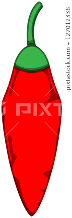 Vector illustration of a chili pepper with realistic shadow 127012338