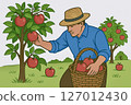 Male farmer harvesting 127012430