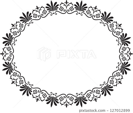Palmetto and flower frame, oval, thick Palmetto and flower frame, oval, thick 127012899