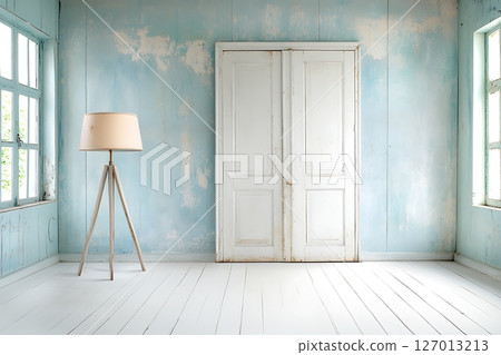 room with wooden floor and window 127013213