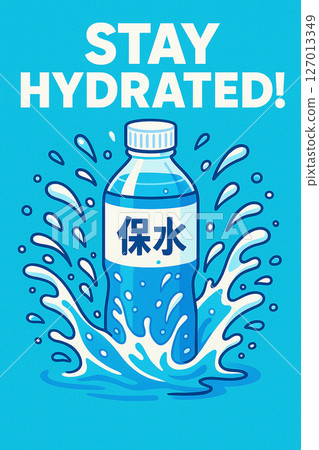 Poster design to encourage hydration (water bottle) 127013349