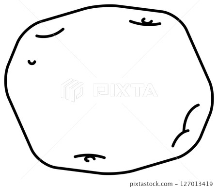Simple and clean potato line drawing Simple and clean potato line drawing 127013419