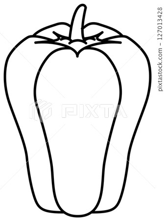 簡單乾淨的甜椒線條畫 127013428