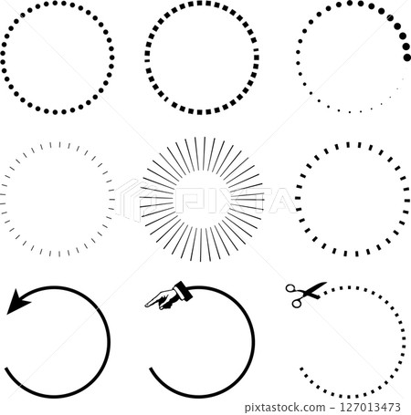 Circular frame vector material set 127013473