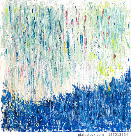 Blue abstract painting with the image of rain and the sea Blue abstract painting with the image of rain and the sea 127013564