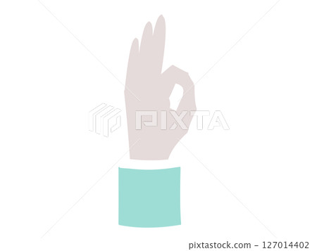手臂和手做出「OK」手勢的插圖 127014402