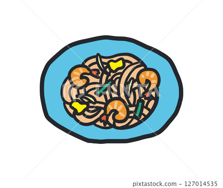 線條粗獷的泰式手繪插畫 線條粗獷的泰式手繪插畫 127014535