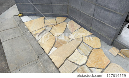 Marble tile exterior construction Marble tile exterior construction 127014559