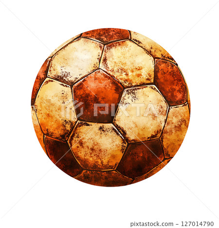 Vintage style soccer ball with weathered, rustic appearance Vintage style soccer ball with weathered, rustic appearance 127014790