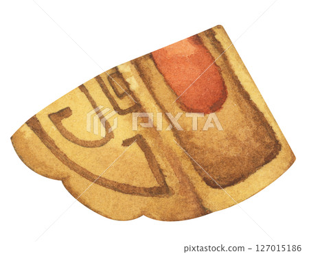 Hand Drawn Mooncakes Illustration, Traditional Chinese Dessert for Mid Autumn Festival, Symbol of Prosperity. Watercolor Illustration. Hand Drawn Mooncakes Illustration, Traditional Chinese Dessert for Mid Autumn Festival, Symbol of Prosperity. Watercolor Illustration. 127015186
