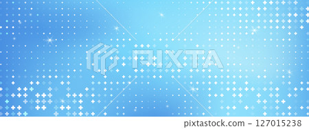 Seamless plus pattern with abstract health theme. Blue medical background for sign and layout use. Digital tech design element. Vector illustration. 127015238