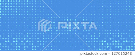 Seamless plus pattern with abstract health theme. Blue medical background for sign and layout use. Digital tech design element. Vector illustration. 127015248