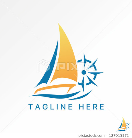 Logo design graphic concept creative premium vector stock image top sell navigation compass sailboat boot sea ocean yacht to wind beach travel tourism Logo design graphic concept creative premium vector stock image top sell navigation compass sailboat boot sea ocean yacht to wind beach travel tourism 127015371