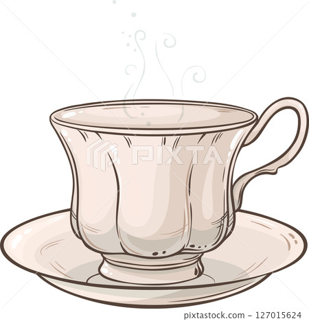 Cup of Tea Colored Illustration Cup of Tea Colored Illustration 127015624