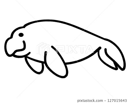 Dugong illustration material Dugong illustration material 127015643