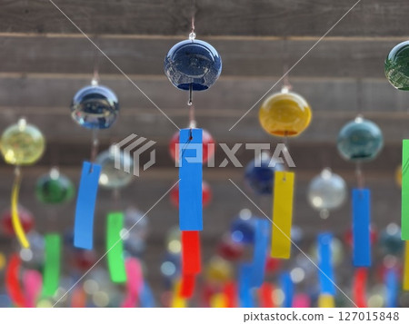 Colorful wind chimes 127015848