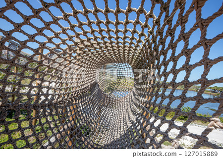 tunnel made with nets in bradenton, florida 127015889