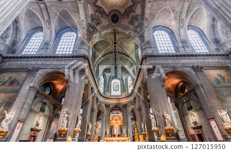 Saint-sulpice church, central nave, Paris, France 127015950