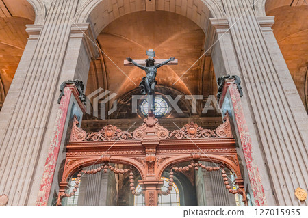 Saint-sulpice church, central nave, Paris, France 127015955