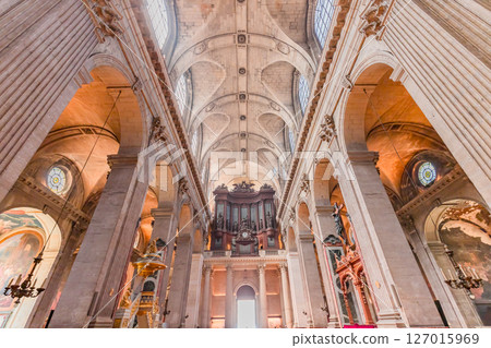 Saint-sulpice church, central nave, Paris, France 127015969