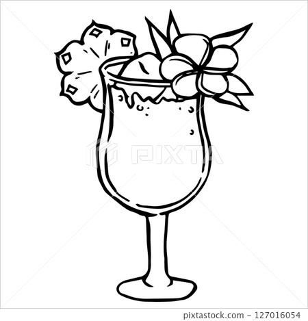 cocktail, sketch, vector 127016054