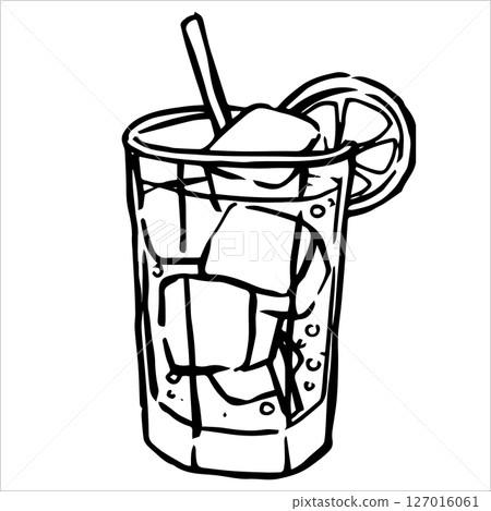 cocktail, sketch, vector 127016061
