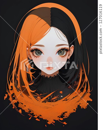 Orange-themed female character 127016119