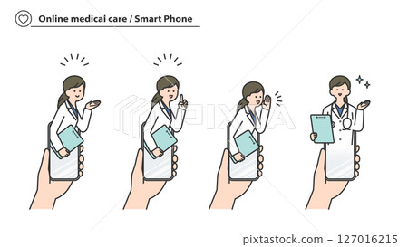 網路醫療諮詢：女醫師透過智慧型手機回复 127016215