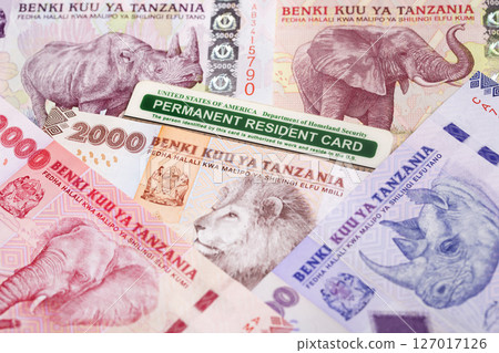 American Permanent Resident Card on Tanzanian Shilling 127017126