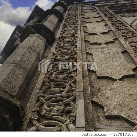 Worm's Eye View of Historic Building at Madras Museum, Chennai, Tamil Nadu Worm's Eye View of Historic Building at Madras Museum, Chennai, Tamil Nadu 127017162