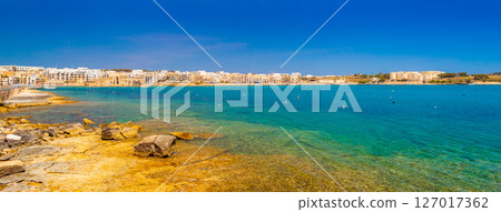 Panoramic view of Birzebbuga, a small town in Malta 127017362