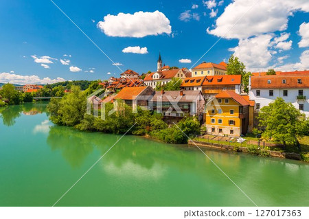 Cityscape of Novo Mesto, the third largest city in Slovenia 127017363