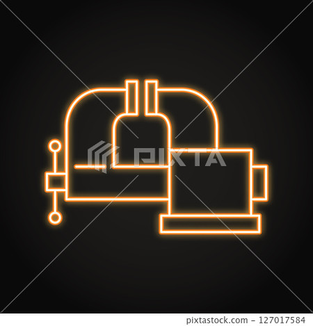 Bench vice neon line icon Bench vice neon line icon 127017584