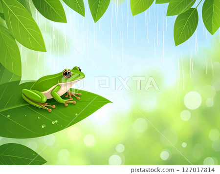 Rain, rainy season, tree frog, frog 127017814
