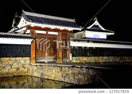 長野縣松本市中部地區的松本城和松本城公園的景色,一座戰國時代的城堡在漆黑的夜色中若隱若現(6) 長野縣松本市中部地區的松本城和松本城公園的景色,一座戰國時代的城堡在漆黑的夜色中若隱若現(6) 127017859