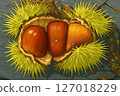 Chestnuts in their burrs 127018229
