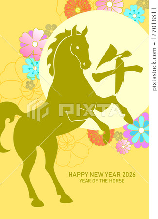 Lunar new year of the horse poster vector 127018311