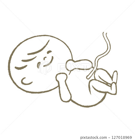 Baby in mom's belly is in a good mood Baby in mom's belly is in a good mood 127018969