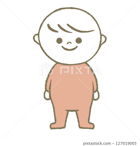 站立的嬰兒微笑粉紅色 站立的嬰兒微笑粉紅色 127019005