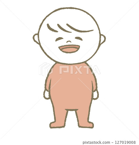 Standing baby smiling pink 127019008