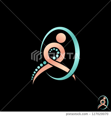 Logo design graphic concept creative premium vector stock image top sell human body fast run spine alpha symbol solidarity associat charity awareness 127020070