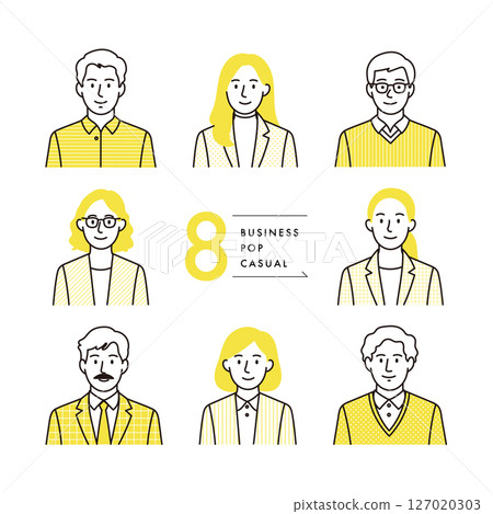 8 business people in various styles, male and female 8 business people in various styles, male and female 127020303