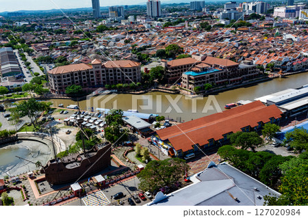 Melaka, Malaysia - April 16, 2025: Melaka, Malaysia. UNESCO World Heritage Site in Malaysia. Melaka, Malaysia - April 16, 2025: Melaka, Malaysia. UNESCO World Heritage Site in Malaysia. 127020984