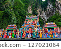 Gombak, Selangor Malaysia: April 18 2025: Batu Caves and the Murugan statue  (The Hindu god of war ) also known as Kartikeya , Skanda, Subrahmanya and Shanmukha. 127021064