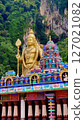 Gombak, Selangor Malaysia: April 18 2025: Batu Caves and the Murugan statue  (The Hindu god of war ) also known as Kartikeya , Skanda, Subrahmanya and Shanmukha. 127021082