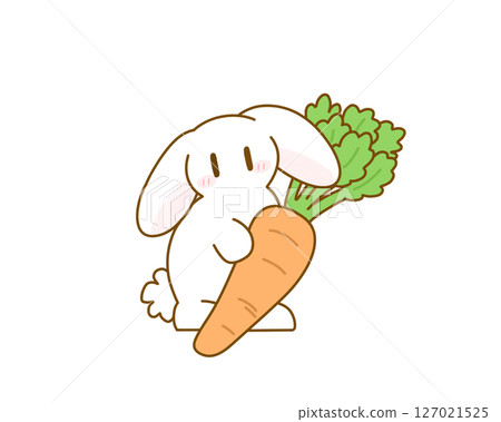 White Rabbit with a Carrot 127021525